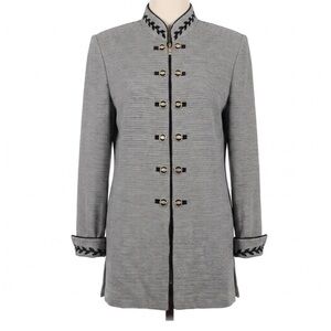 St. John Collection Black/White Longline Knit Jacket Vintage Size 4-EUC